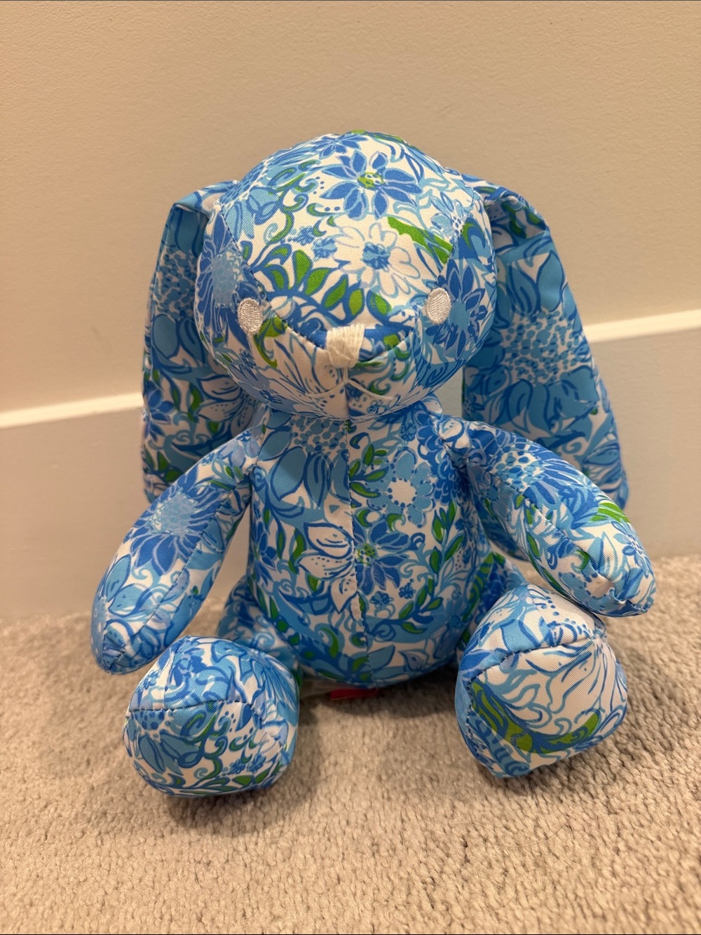 Lilly Pulitzer Blue Floral Bunny Plush